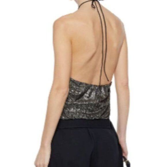 Alice + Olivia Fern Halter Cross Front Top L - Picture 10 of 11